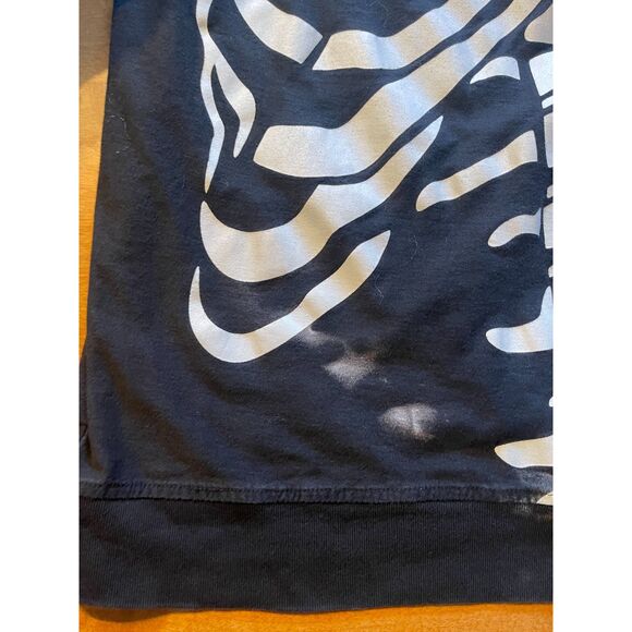 LRG Dead Serious Zip Up Skeleton Hoodie Size Men's XL Black & White Glow in Dark - Picture 10 of 13